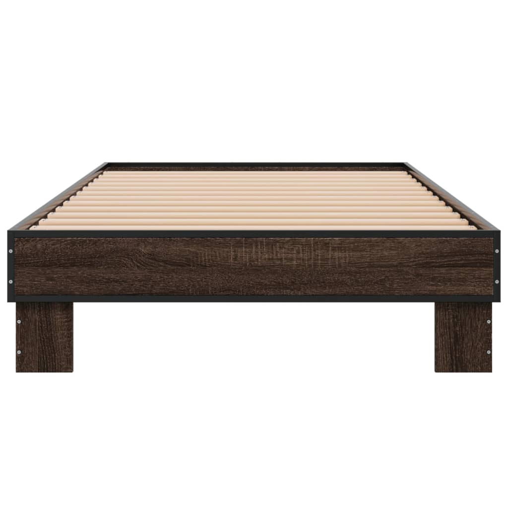 vidaXL Bed Frame without Mattress Brown Oak 100x200 cm 4