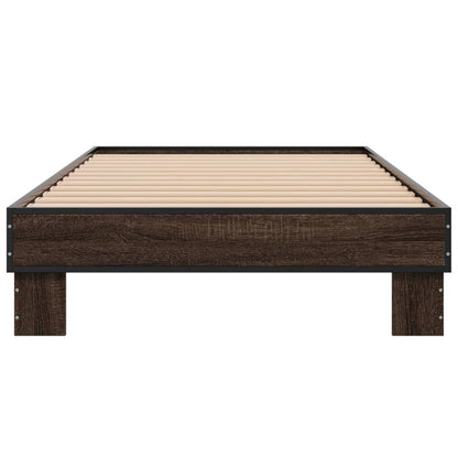 vidaXL Bed Frame without Mattress Brown Oak 100x200 cm 4