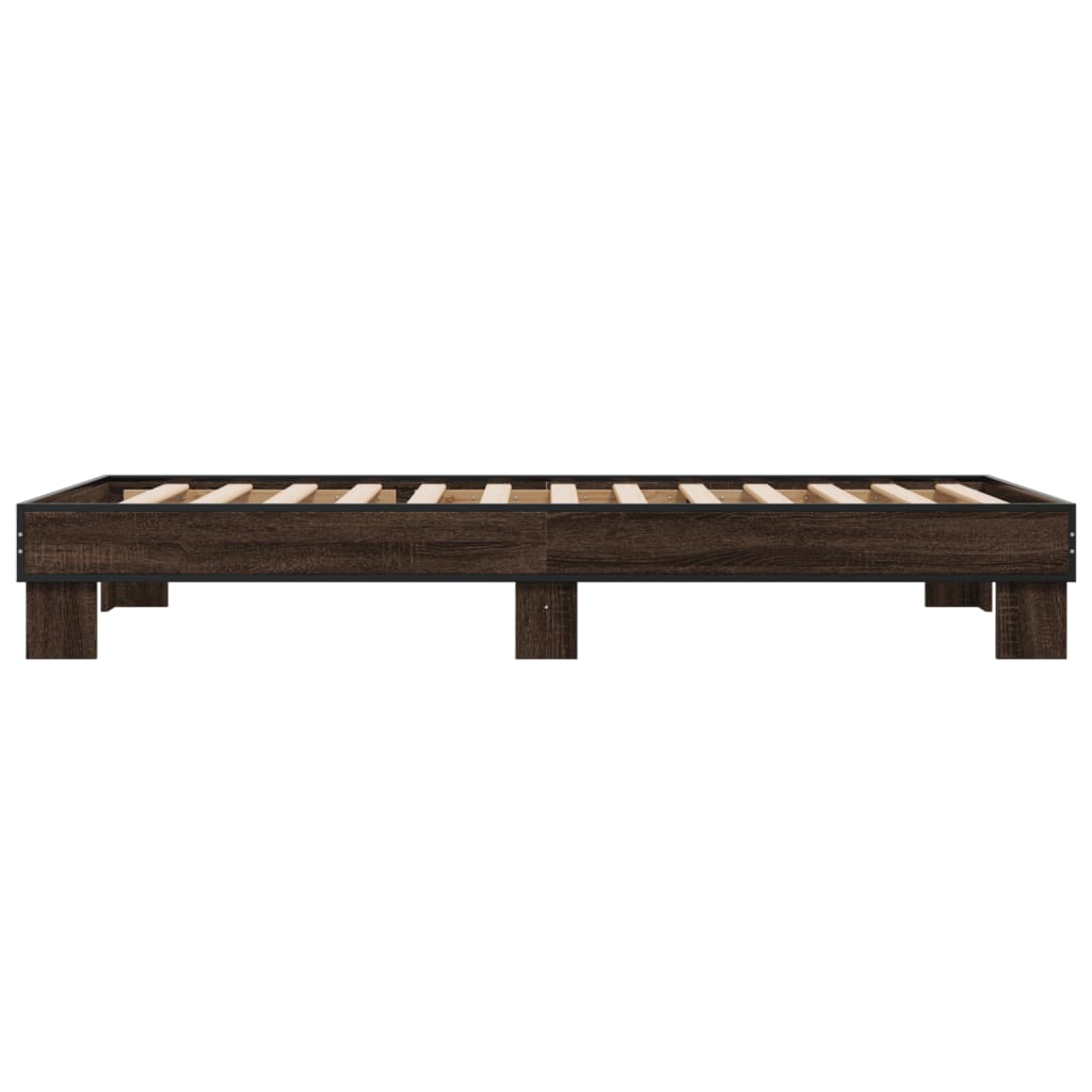 vidaXL Bed Frame without Mattress Brown Oak 100x200 cm 5