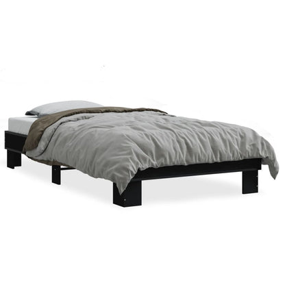 vidaXL Bed Frame without Mattress Black 90x200 cm 2