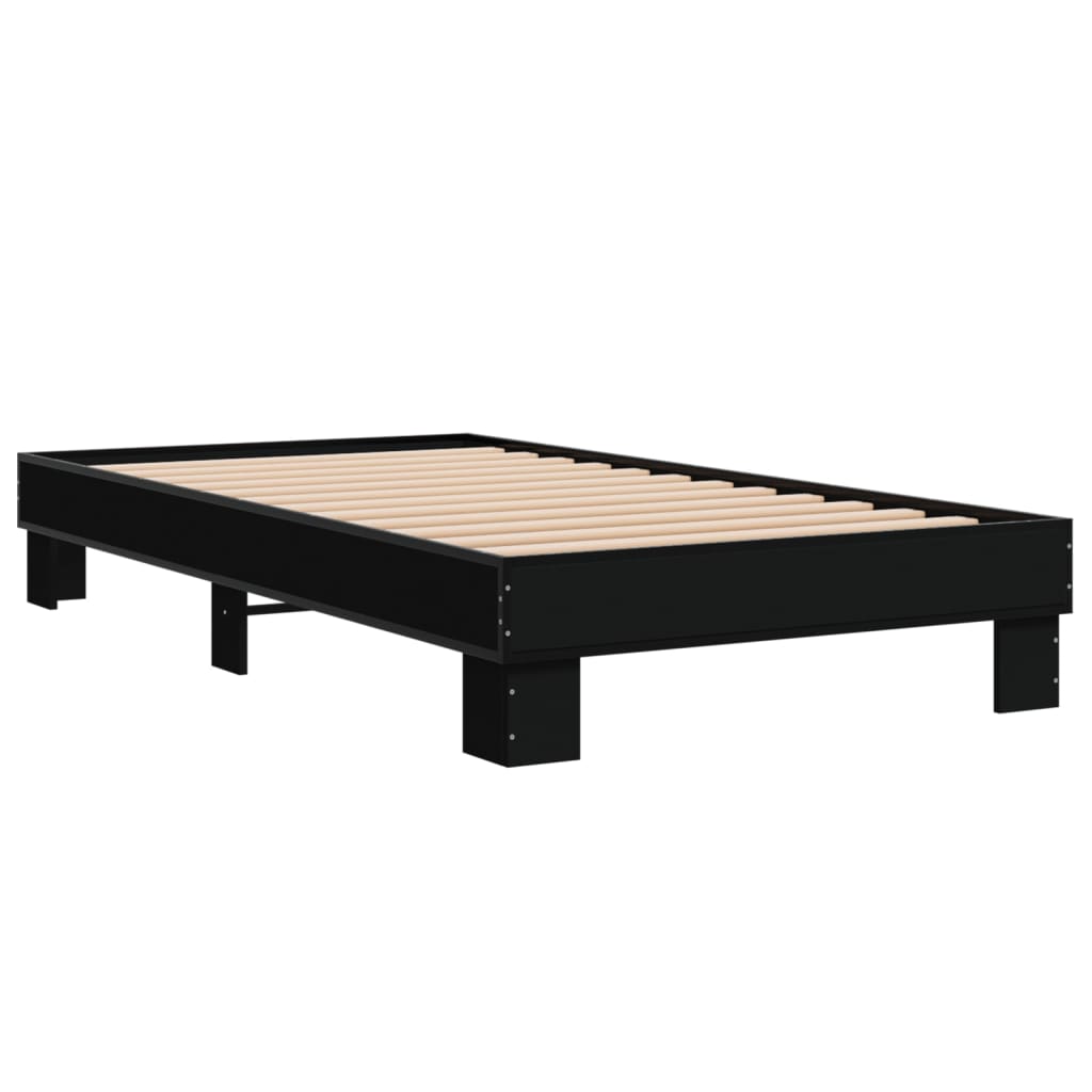 vidaXL Bed Frame without Mattress Black 90x200 cm 3