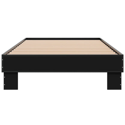vidaXL Bed Frame without Mattress Black 90x200 cm 4