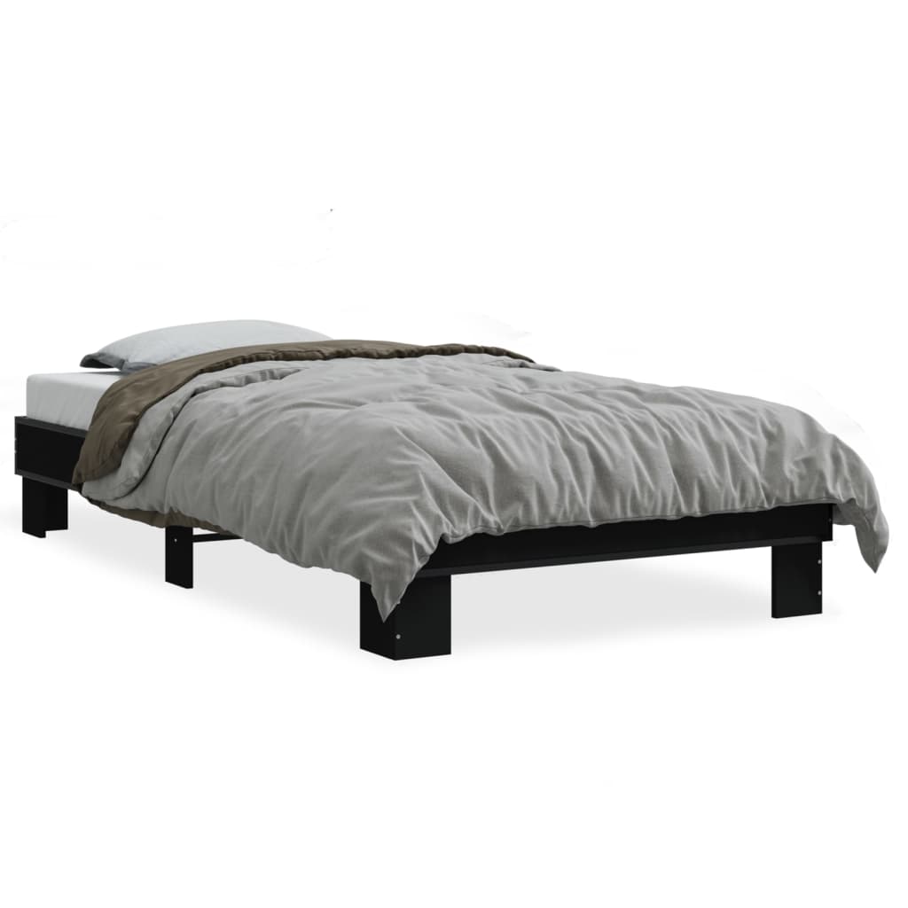 vidaXL Bed Frame without Mattress Black 75x190 cm Small Single 2