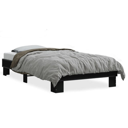 vidaXL Bed Frame without Mattress Black 75x190 cm Small Single 2