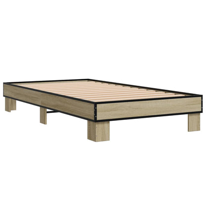 vidaXL Bed Frame without Mattress Sonoma Oak 75x190 cm Small Single 3