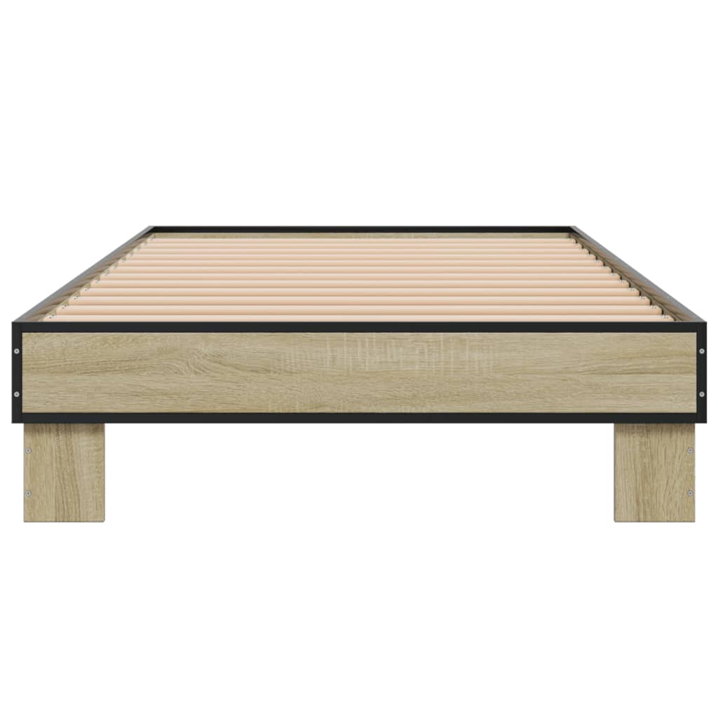 vidaXL Bed Frame without Mattress Sonoma Oak 75x190 cm Small Single 4