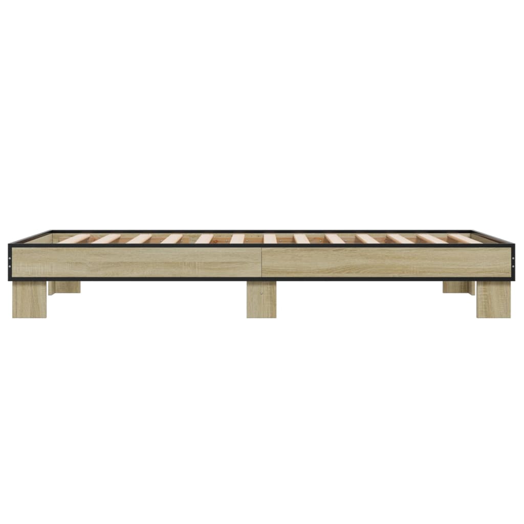 vidaXL Bed Frame without Mattress Sonoma Oak 75x190 cm Small Single 5