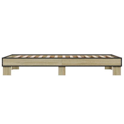 vidaXL Bed Frame without Mattress Sonoma Oak 75x190 cm Small Single 5