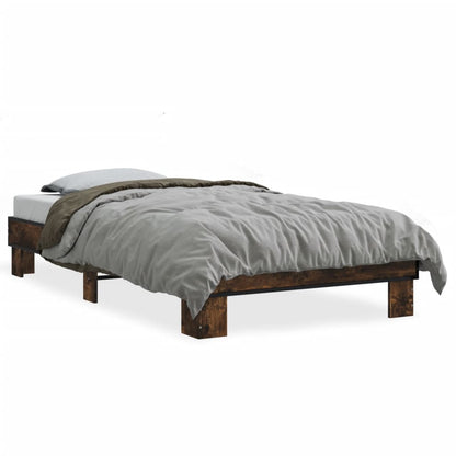 vidaXL Bed Frame without Mattress Smoked Oak 75x190 cm Small Single 2