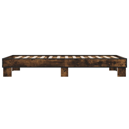 vidaXL Bed Frame without Mattress Smoked Oak 75x190 cm Small Single 5