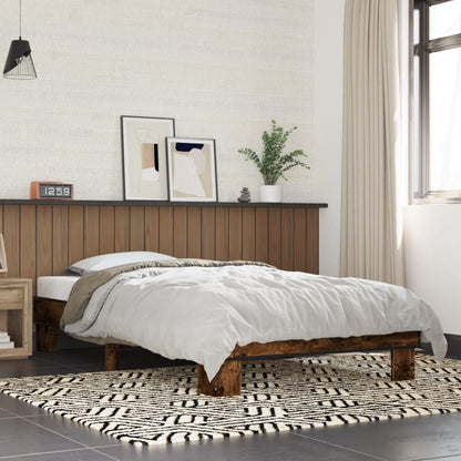 vidaXL Bed Frame without Mattress Smoked Oak 75x190 cm Small Single 1