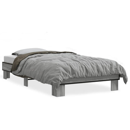vidaXL Bed Frame without Mattress Grey Sonoma 75x190 cm Small Single 2
