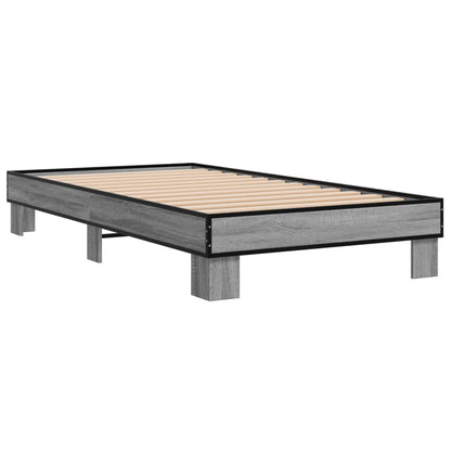 vidaXL Bed Frame without Mattress Grey Sonoma 75x190 cm Small Single 3