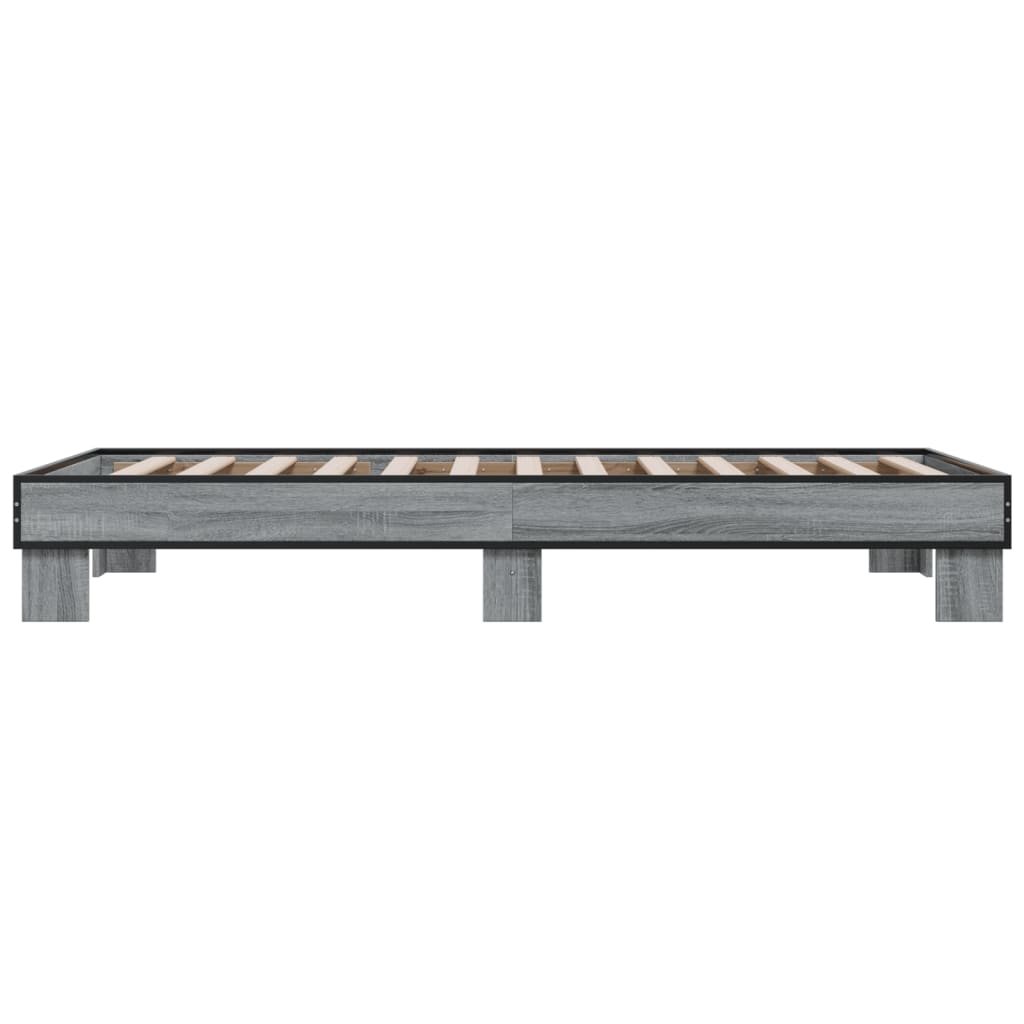 vidaXL Bed Frame without Mattress Grey Sonoma 75x190 cm Small Single 5