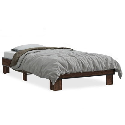 vidaXL Bed Frame without Mattress Brown Oak 75x190 cm Small Single 2