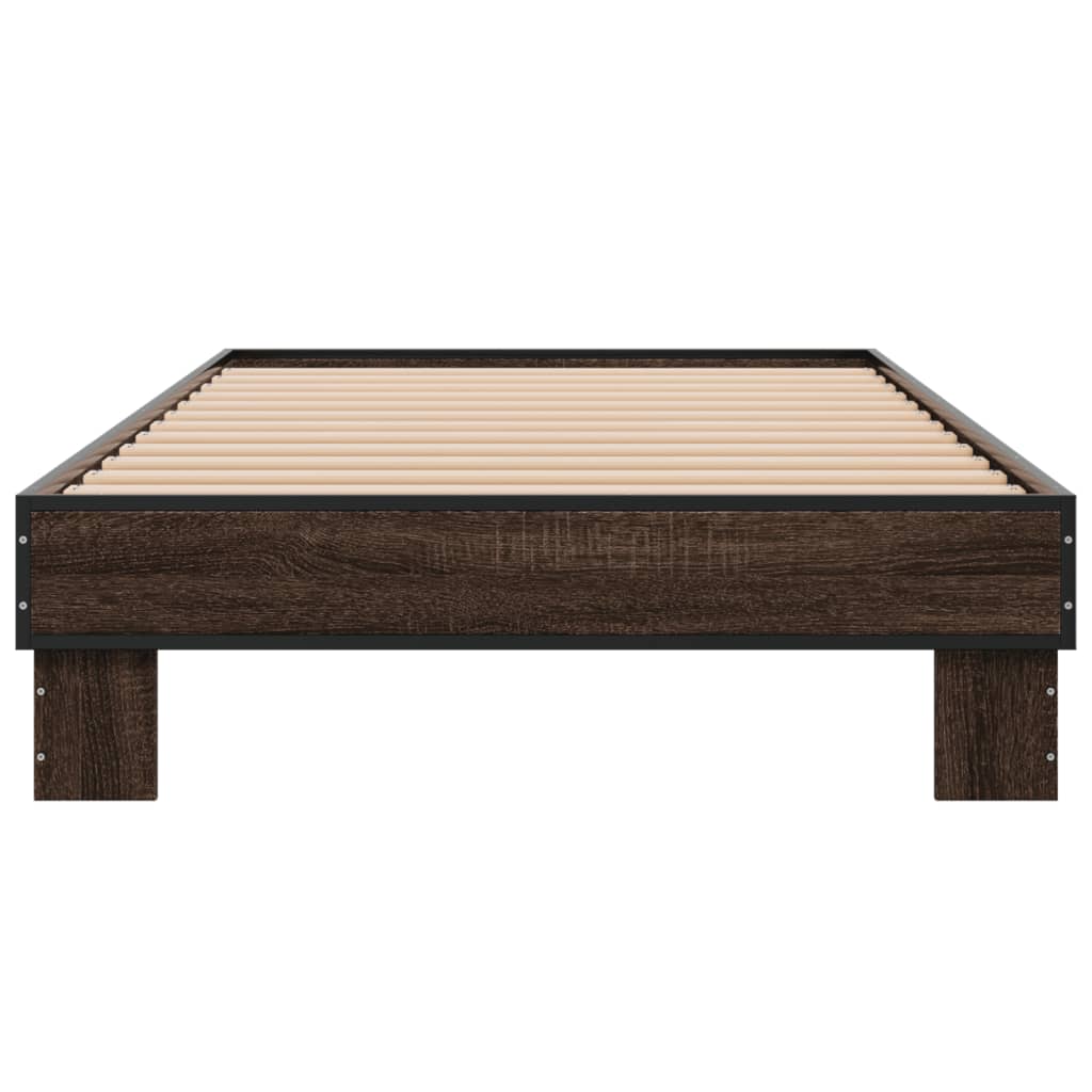 vidaXL Bed Frame without Mattress Brown Oak 75x190 cm Small Single 4