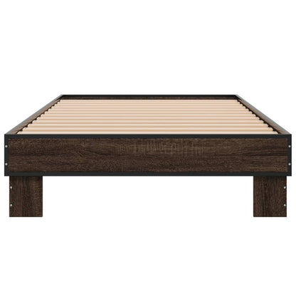 vidaXL Bed Frame without Mattress Brown Oak 75x190 cm Small Single 4