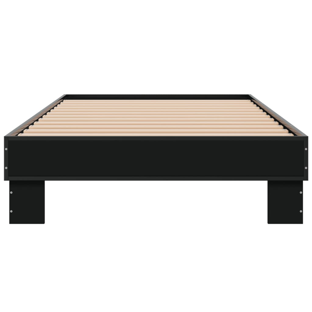 vidaXL Bed Frame without Mattress Black 90x190 cm Single 4