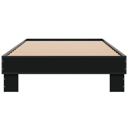 vidaXL Bed Frame without Mattress Black 90x190 cm Single 4