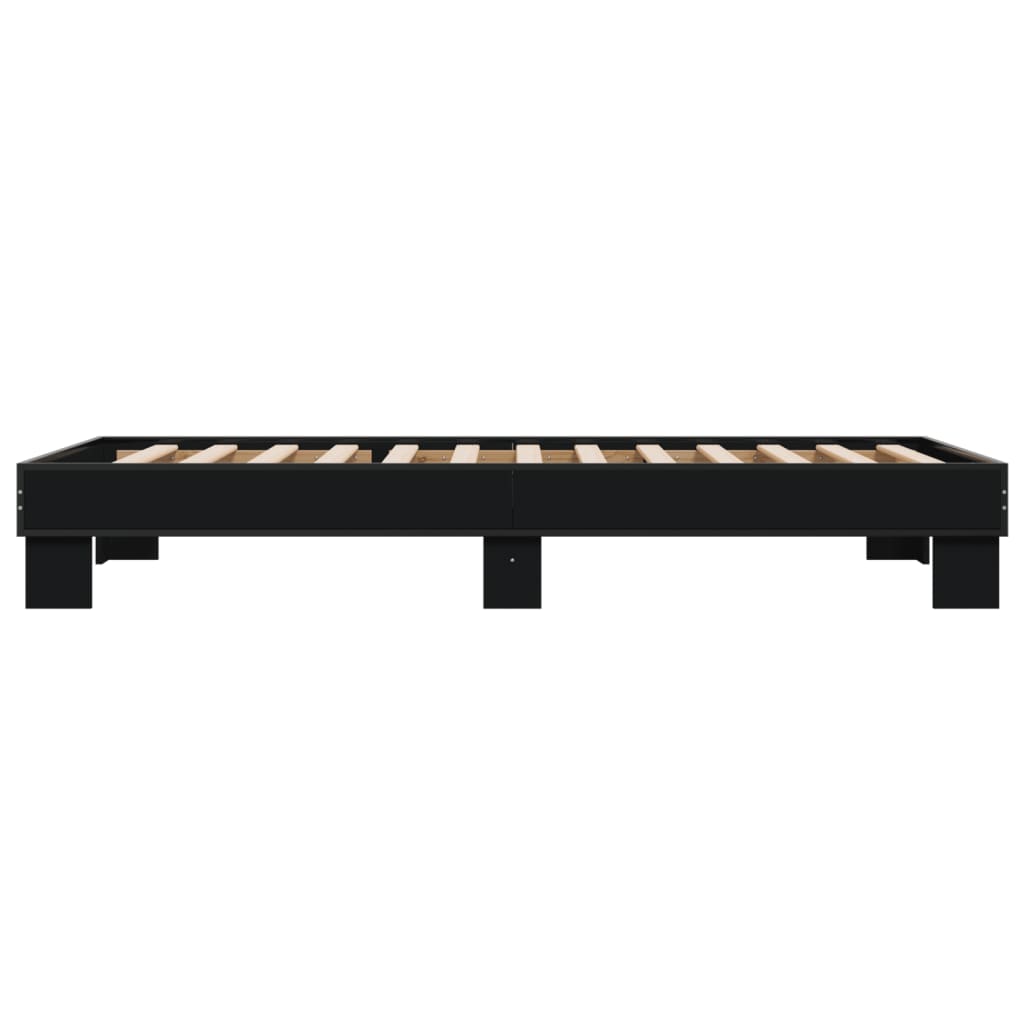 vidaXL Bed Frame without Mattress Black 90x190 cm Single 5