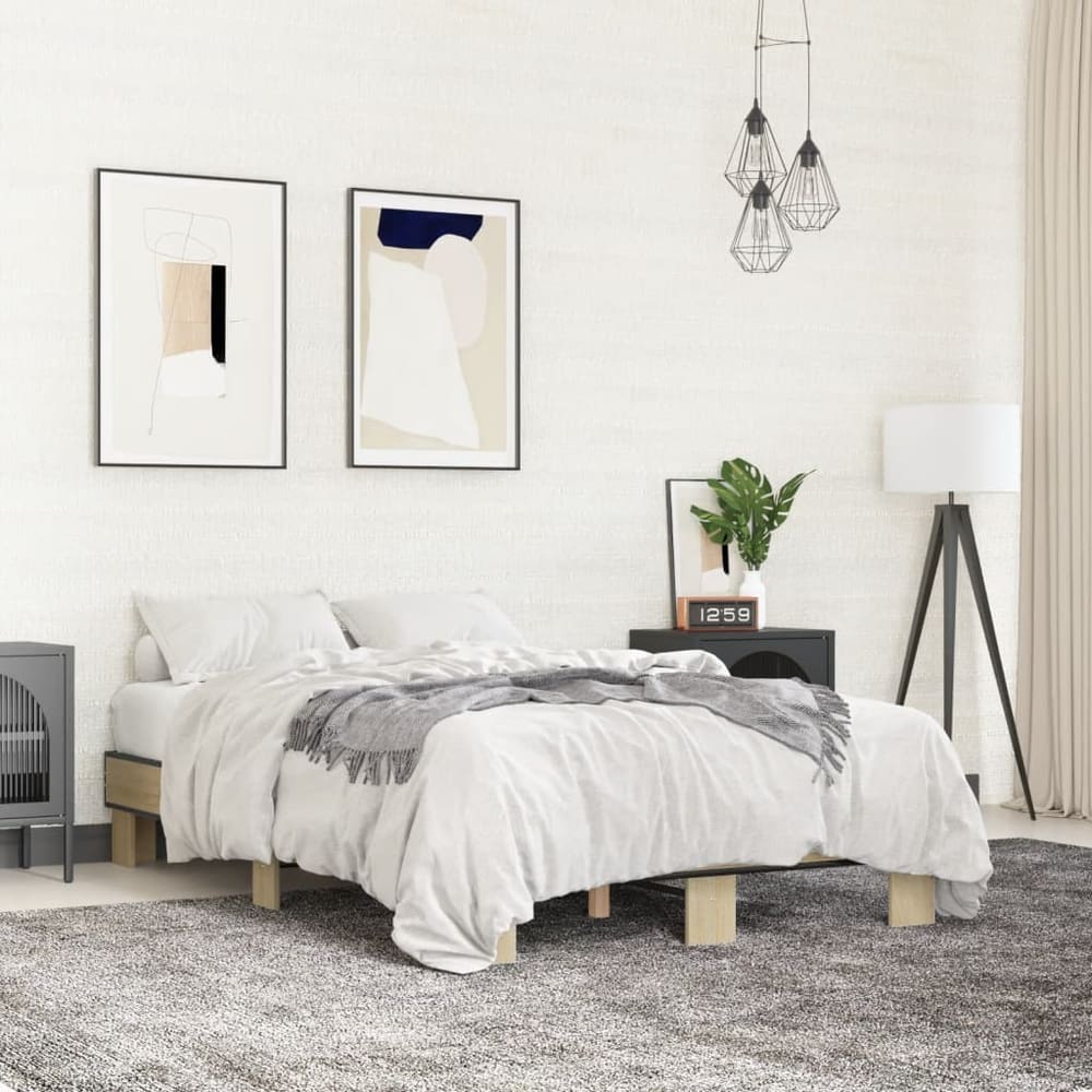 Bed Frame without Mattress Length 190 cm Sonoma Oak 120 cm