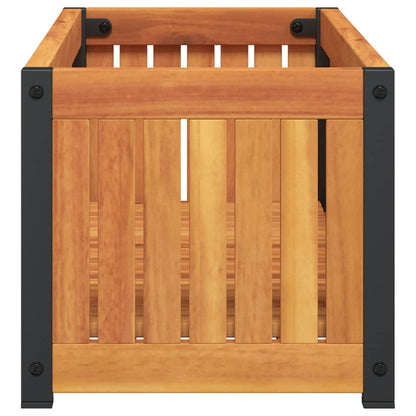 vidaXL Garden Planter 80x30x27.5 cm Solid Wood Acacia and Steel 5