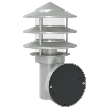 vidaXL Outdoor Wall Lights with Sensors 2pcs Silver Stainless Steel 6
