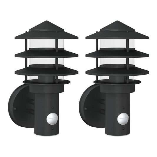 Outdoor Wall Light Stainless Steel Black