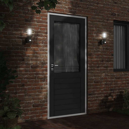 vidaXL Outdoor Wall Lights with Sensors 2pcs Black Stainless Steel 3