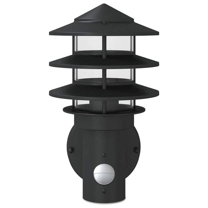 vidaXL Outdoor Wall Lights with Sensors 2pcs Black Stainless Steel 4