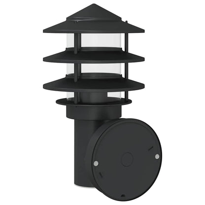 vidaXL Outdoor Wall Lights with Sensors 2pcs Black Stainless Steel 6
