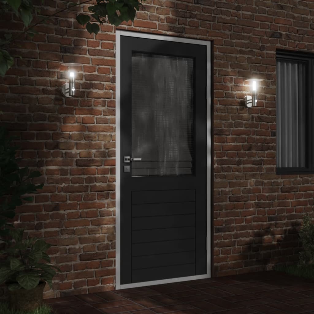 vidaXL Outdoor Wall Lights with Sensors 2pcs Silver Stainless Steel 3