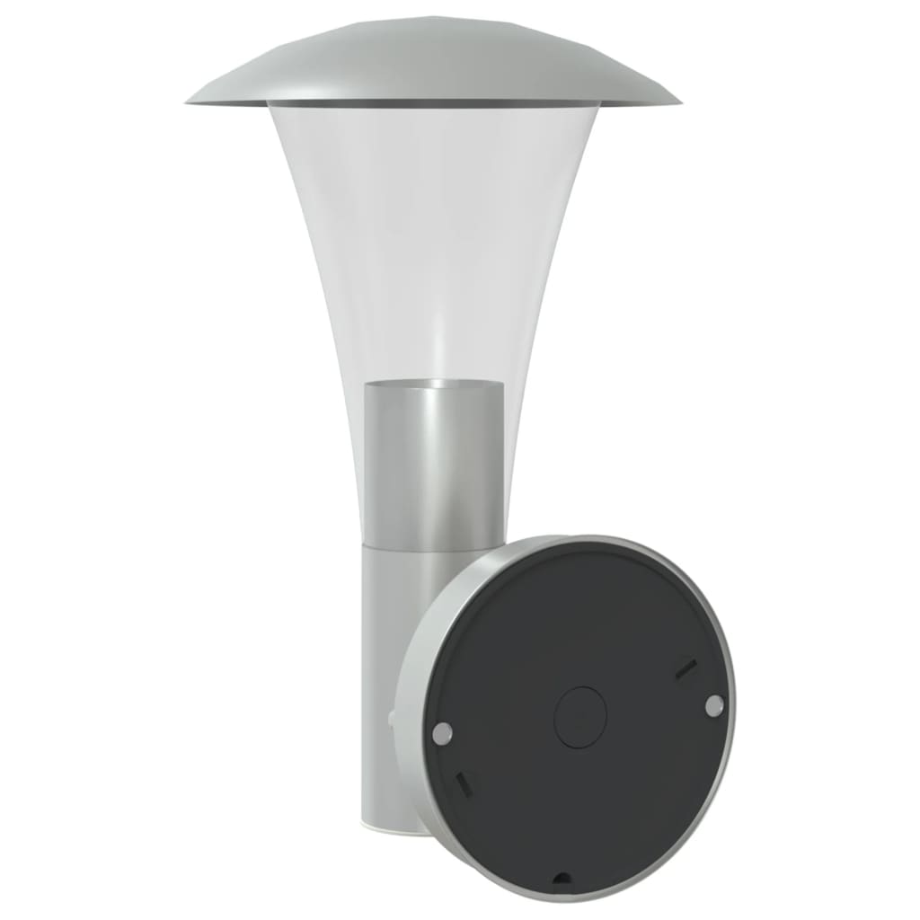 vidaXL Outdoor Wall Lights with Sensors 2pcs Silver Stainless Steel 6