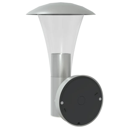 vidaXL Outdoor Wall Lights with Sensors 2pcs Silver Stainless Steel 6