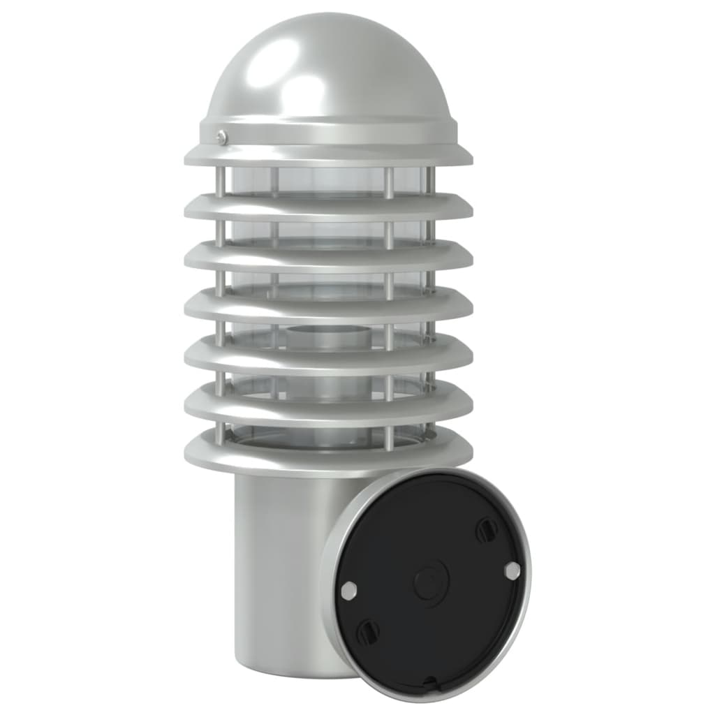 vidaXL Outdoor Wall Lights 2pcs Silver Stainless Steel 6