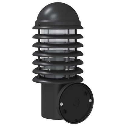 vidaXL Outdoor Wall Lights with Sensors 2pcs Black Stainless Steel 6