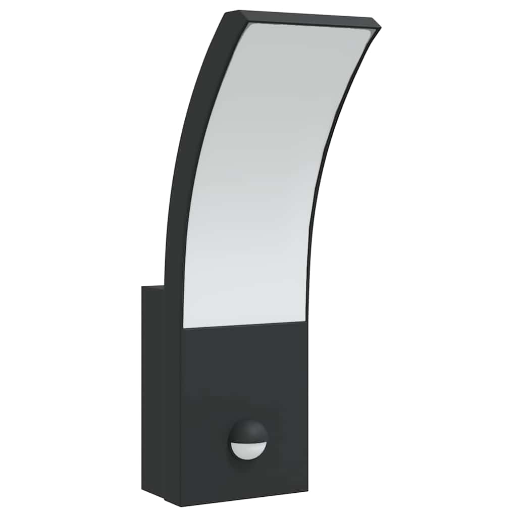 vidaXL Outdoor LED Wall Lights with Sensors 2pcs Black 4