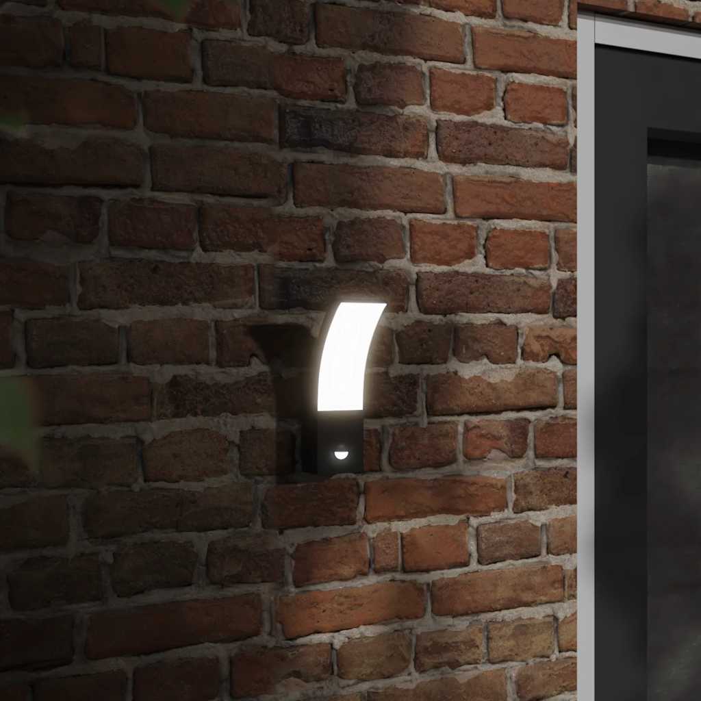 vidaXL Outdoor LED Wall Lights with Sensors 2pcs Black 1