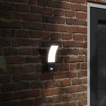 vidaXL Outdoor LED Wall Lights with Sensors 2pcs Black 1
