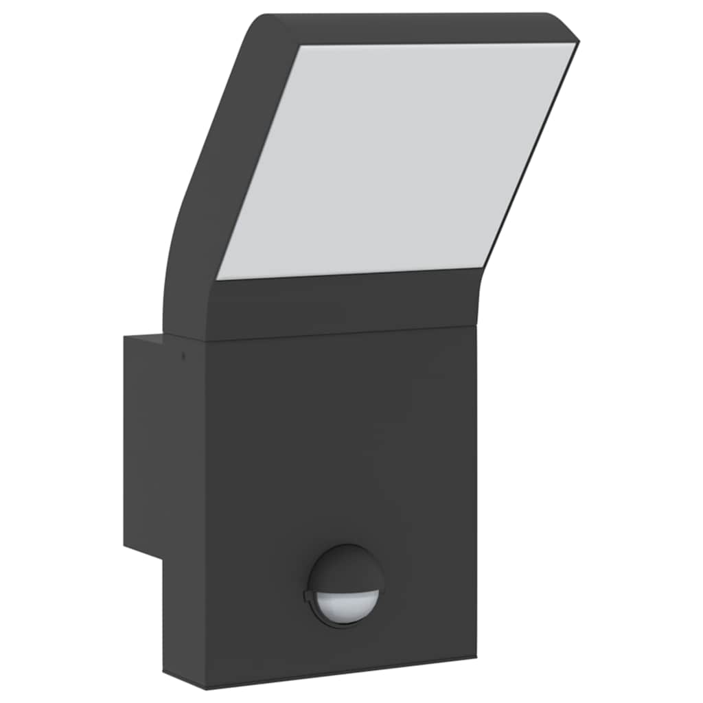 vidaXL Outdoor LED Wall Lights with Sensors 2pcs Black Die-cast Aluminium 4