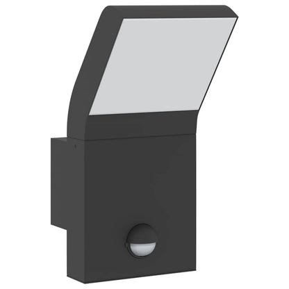 vidaXL Outdoor LED Wall Lights with Sensors 2pcs Black Die-cast Aluminium 4