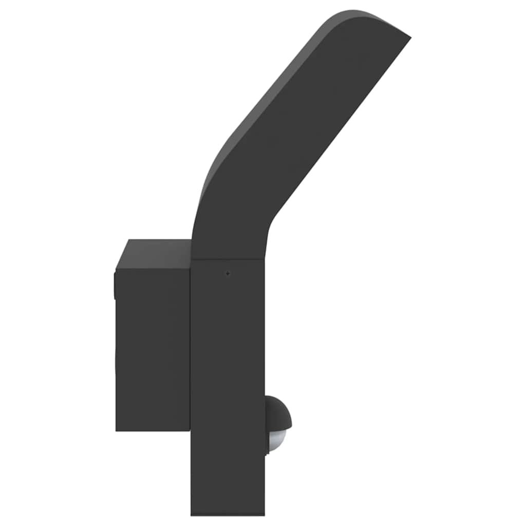 vidaXL Outdoor LED Wall Lights with Sensors 2pcs Black Die-cast Aluminium 6