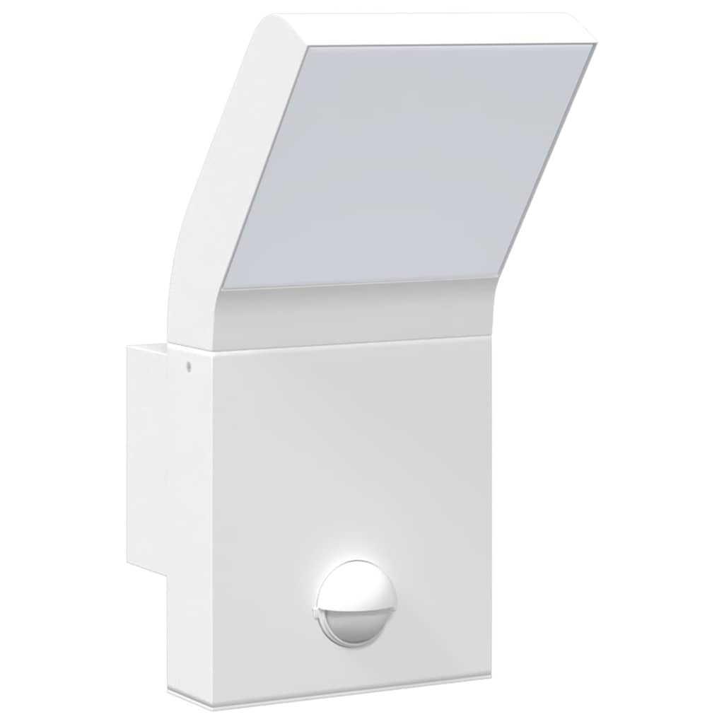 vidaXL Outdoor LED Wall Lights with Sensors 2pcs White Die-cast Aluminium 4