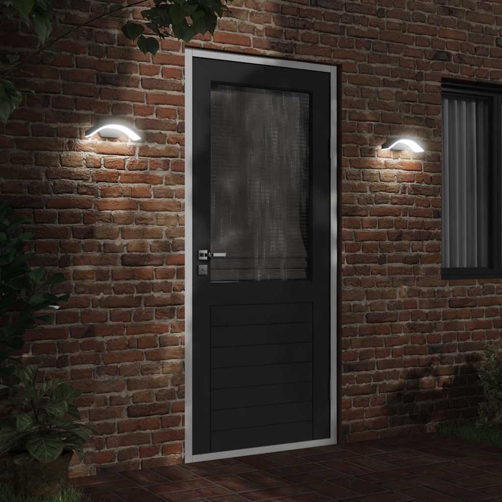 vidaXL Outdoor LED Wall Lights 2pcs Black Die-cast Aluminium 3