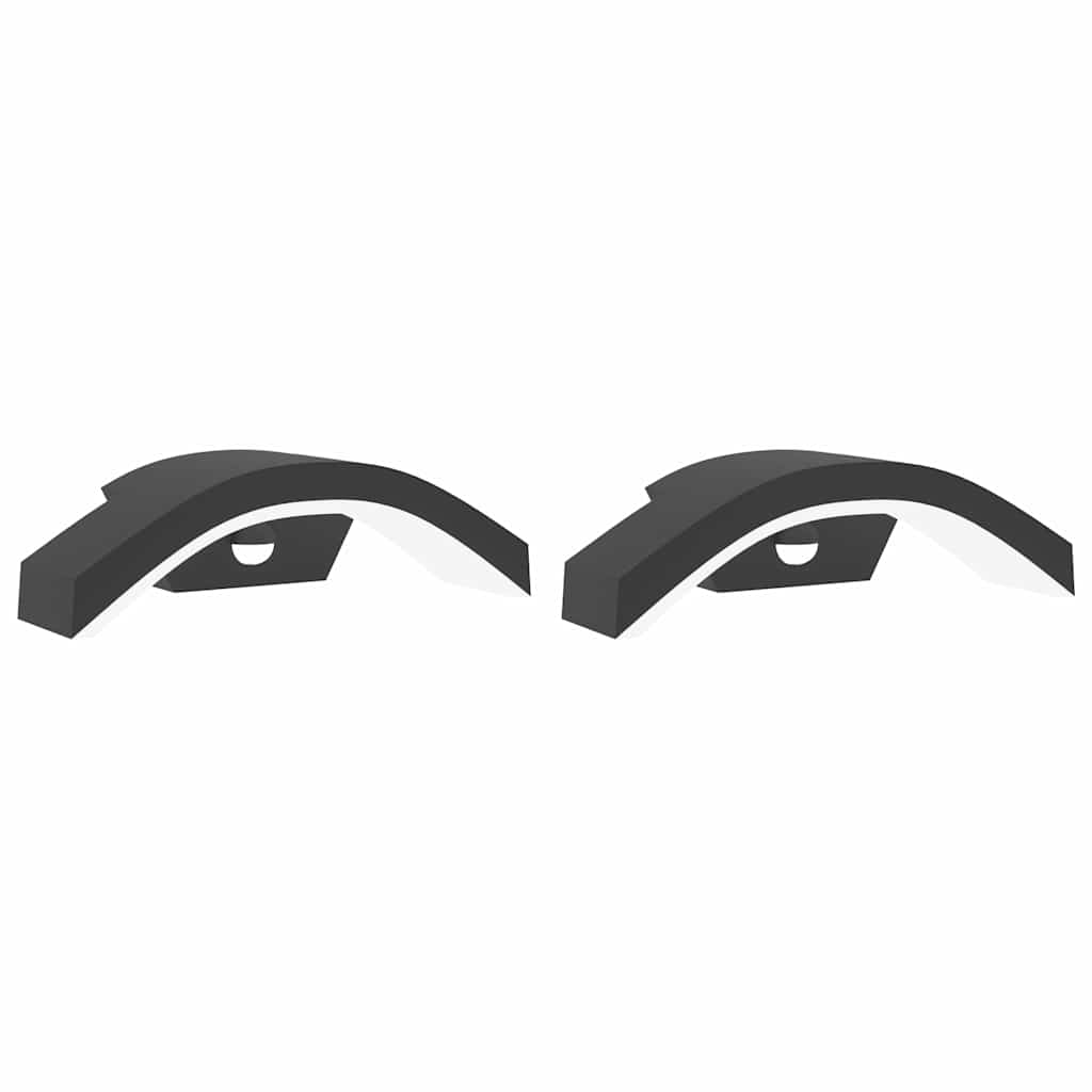 vidaXL Outdoor LED Wall Lights with Sensors 2pcs Black Die-cast Aluminium 2