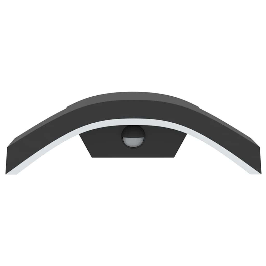 vidaXL Outdoor LED Wall Lights with Sensors 2pcs Black Die-cast Aluminium 4