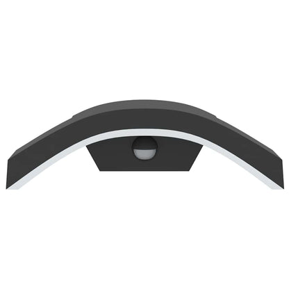 vidaXL Outdoor LED Wall Lights with Sensors 2pcs Black Die-cast Aluminium 4