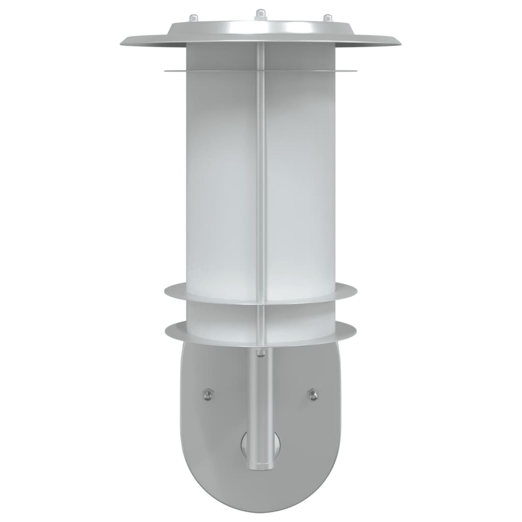 vidaXL Outdoor Wall Lights with Sensors 2pcs Silver Stainless Steel 4