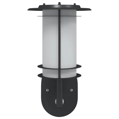 vidaXL Outdoor Wall Lights with Sensors 2pcs Black Stainless Steel 4