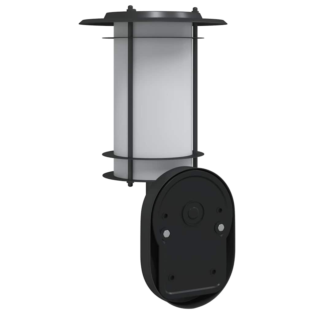 vidaXL Outdoor Wall Lights with Sensors 2pcs Black Stainless Steel 6